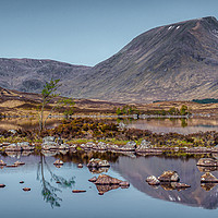 Buy canvas prints of Reflections in lochan na h-achlaise by George Robertson