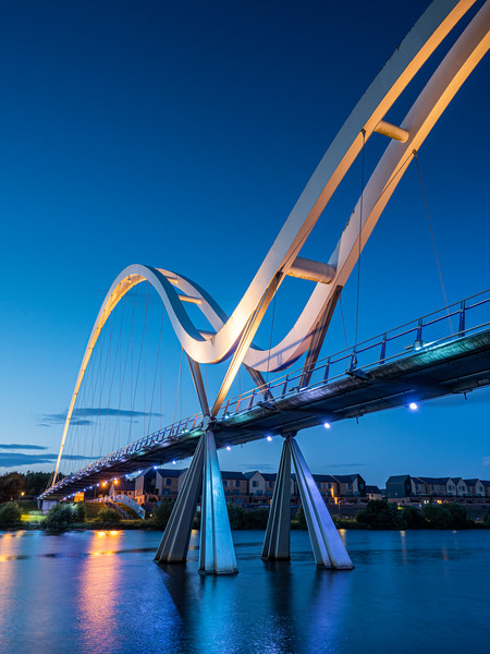Sunset at Infinity Bridge on the River Tees. Stock Picture Board by George Robertson