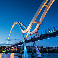 Buy canvas prints of Sunset at Infinity Bridge on the River Tees. Stock by George Robertson