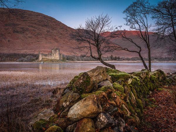 Old stone wall at Kilchurn Castle Picture Board by George Robertson