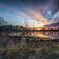 Buy canvas prints of The old boat house at sunrise by George Robertson