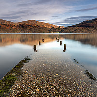 Buy canvas prints of Old Jetty opposite Inversnaid at Loch Lomond by George Robertson