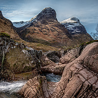 Buy canvas prints of The Three Sisters in Glencoe, Scotland by George Robertson