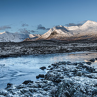 Buy canvas prints of First light on the Black Mount on Rannoch Moor  by George Robertson