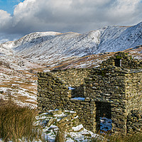 Buy canvas prints of Old Stone Barn on Kirkstone Pass by George Robertson