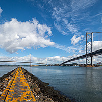 Buy canvas prints of The Three Forth Bridges in Scotland by George Robertson