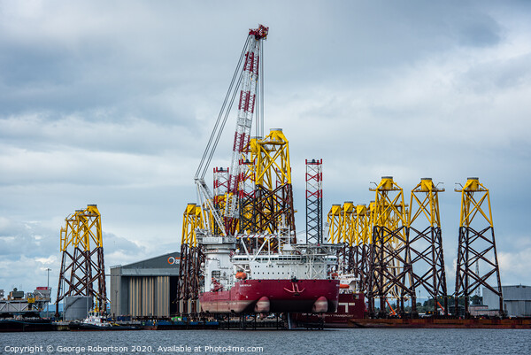 Seajacks Scylla at dock on the Cromarty Firth Picture Board by George Robertson