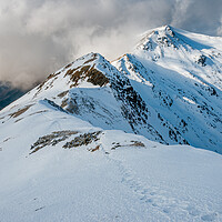 Buy canvas prints of Foot prints in the snow in Glen Shiel by George Robertson