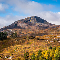 Buy canvas prints of The slopes of Sgurr na Lapich in autumn by George Robertson