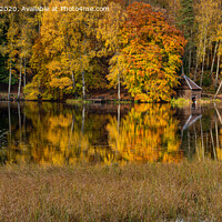 Buy canvas prints of Autumn at the boathouse on Loch Dunmore by George Robertson