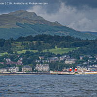 Buy canvas prints of The Waverley sailing down the Clyde near Gourock by George Robertson