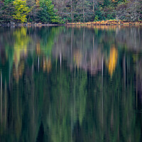 Buy canvas prints of Autumn reflections on Loch Chon by George Robertson