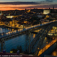 Buy canvas prints of Dom Luis I Bridge Sunset, Porto by Ian Collins