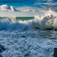 Buy canvas prints of Crashing Waves in Manarola by Ian Collins
