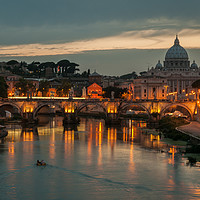 Buy canvas prints of Boat Trip at Sunset in Rome by Ian Collins