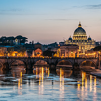Buy canvas prints of Tiber Sunset, Rome by Ian Collins
