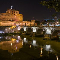 Buy canvas prints of Castel Sant'Angelo on a Summer Night by Ian Collins