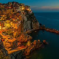 Buy canvas prints of Sunset in Manarola, Italy by Ian Collins