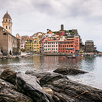 Buy canvas prints of Quiet Day in Vernazza, Italy by Ian Collins