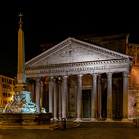 Buy canvas prints of The Pantheon at Night, Italy by Ian Collins