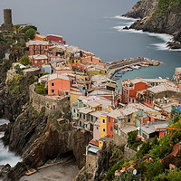 Buy canvas prints of A Long Look at Vernazza, Italy by Ian Collins