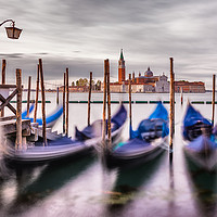 Buy canvas prints of Early Morning Gondolas, Venice by Ian Collins