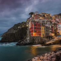 Buy canvas prints of Twilight at Riomaggiore by Ian Collins