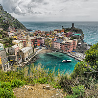 Buy canvas prints of Looking Down on Vernazza by Ian Collins