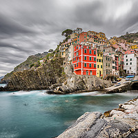 Buy canvas prints of Cloudy Day in Riomaggiore by Ian Collins