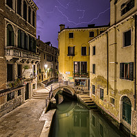 Buy canvas prints of Lightning over Venice by Ian Collins