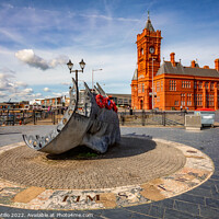 Buy canvas prints of Merchant Seafarers' War Memorial, Mermaid Quay in Cardiff Bay Wales by Dan Santillo