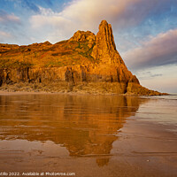 Buy canvas prints of Great Tor and Tor Bay, Gower, Wales by Dan Santillo