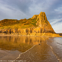 Buy canvas prints of Great Tor and Tor Bay, Gower, Wales by Dan Santillo