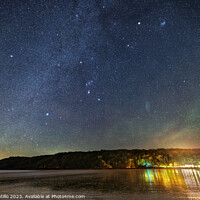 Buy canvas prints of Oxwich Bay on Gower at Night by Dan Santillo