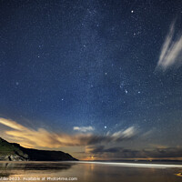 Buy canvas prints of Caswell Bay on Gower in Wales at Night by Dan Santillo