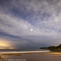 Buy canvas prints of Caswell Bay on Gower in Wales at Night by Dan Santillo