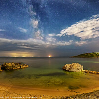 Buy canvas prints of Rotherslade at Night on Gower, Wales by Dan Santillo