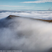 Buy canvas prints of Cribyn in the clouds, Brecon Beacons by Dan Santillo