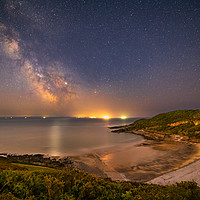 Buy canvas prints of Milky Way over Pwlldu Bay, Gower by Dan Santillo