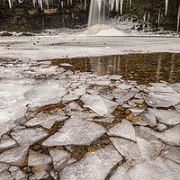 Buy canvas prints of Sgwd Gwladys in Winter by Dan Santillo