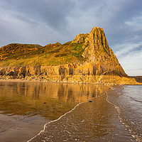 Buy canvas prints of Great Tor, Tor Bay, Gower by Dan Santillo