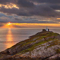 Buy canvas prints of Mumbles Lighthouse, Swansea, Wales by Dan Santillo