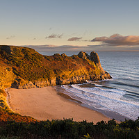 Buy canvas prints of Tor Bay and Great Tor, Gower by Dan Santillo