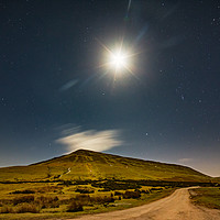 Buy canvas prints of Hay Bluff by Moonlight, Brecon Beacons National Pa by Dan Santillo