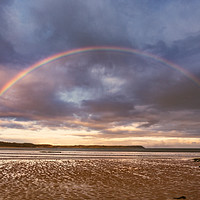 Buy canvas prints of Oxwich Bay Rainbow, Gower by Dan Santillo