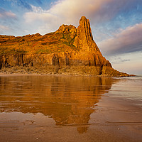 Buy canvas prints of Great Tor and Tor Bay, Gower by Dan Santillo