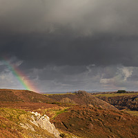 Buy canvas prints of Rainbow at Penmaen Burrows, Gower, Wales by Dan Santillo