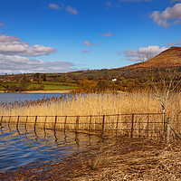 Buy canvas prints of Llangorse Lake and Mynydd Troed, Brecon Beacons Na by Dan Santillo