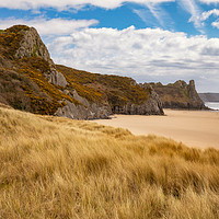 Buy canvas prints of Tor Bay from Crawley Woods, Gower by Dan Santillo