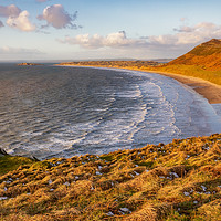 Buy canvas prints of Rhossili Bay, Gower, Wales by Dan Santillo